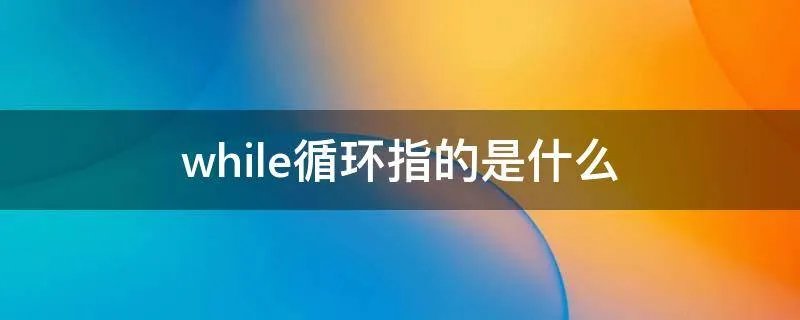 while循环指的是什么