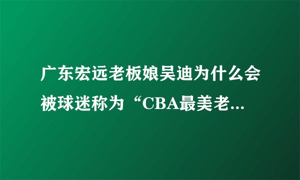广东宏远老板娘吴迪为什么会被球迷称为“CBA最美老板娘”？