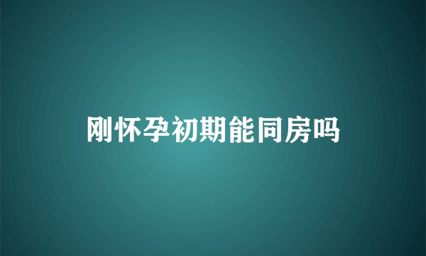 刚怀孕初期能同房吗