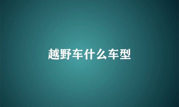 越野车什么车型