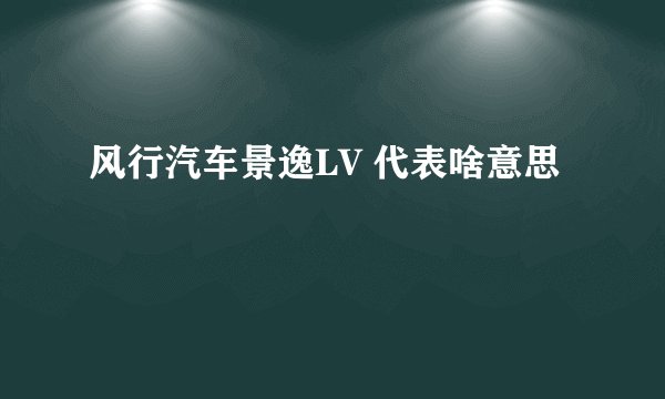 风行汽车景逸LV 代表啥意思