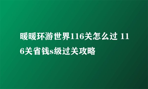 暖暖环游世界116关怎么过 116关省钱s级过关攻略