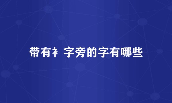 带有衤字旁的字有哪些