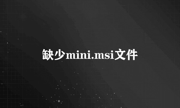 缺少mini.msi文件