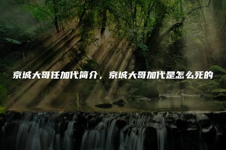 京城大哥任加代简介，京城大哥加代是怎么死的