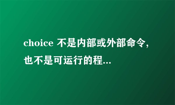 choice 不是内部或外部命令,也不是可运行的程序 [求救]