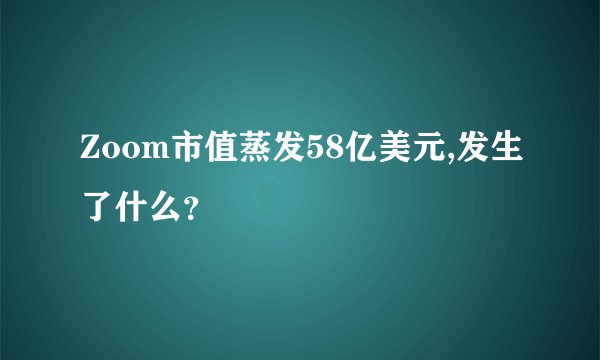 Zoom市值蒸发58亿美元,发生了什么？