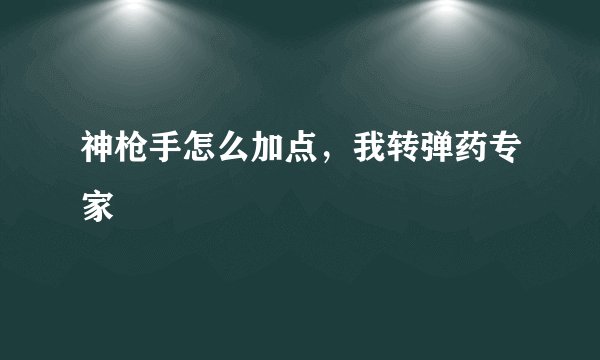神枪手怎么加点，我转弹药专家