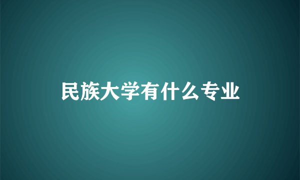 民族大学有什么专业