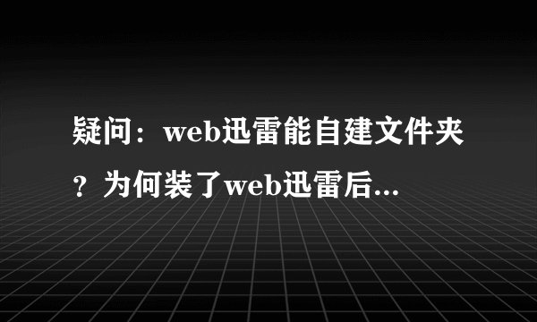 疑问：web迅雷能自建文件夹？为何装了web迅雷后d盘出现了一个xunlei文件夹呢？