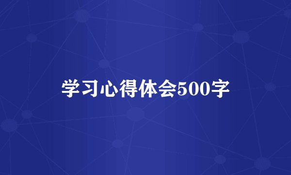 学习心得体会500字