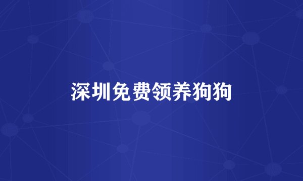 深圳免费领养狗狗