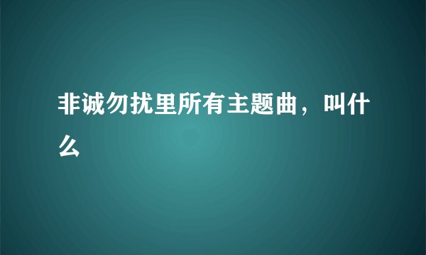 非诚勿扰里所有主题曲，叫什么