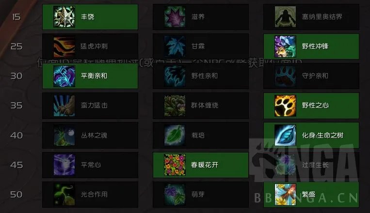 《魔兽世界》9.1奶德天赋加点