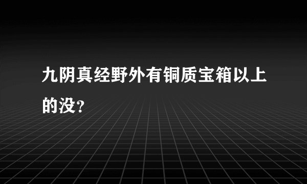 九阴真经野外有铜质宝箱以上的没？