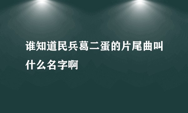 谁知道民兵葛二蛋的片尾曲叫什么名字啊