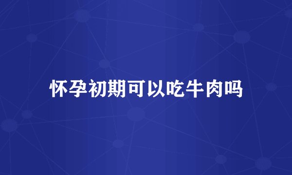 怀孕初期可以吃牛肉吗