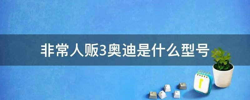 非常人贩3奥迪是什么型号