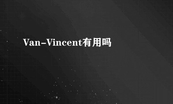 Van-Vincent有用吗