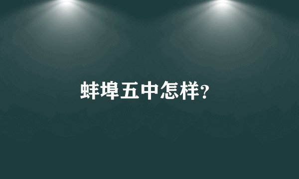 蚌埠五中怎样？
