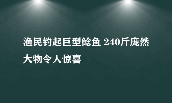 渔民钓起巨型鲶鱼 240斤庞然大物令人惊喜