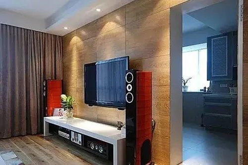 带隐形门的电视背景墙效果图设计方案