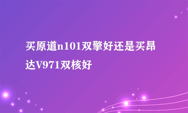 买原道n101双擎好还是买昂达V971双核好