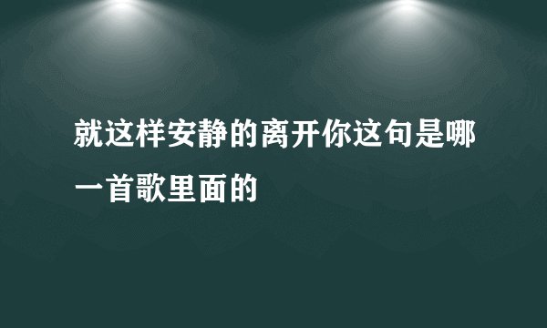 就这样安静的离开你这句是哪一首歌里面的