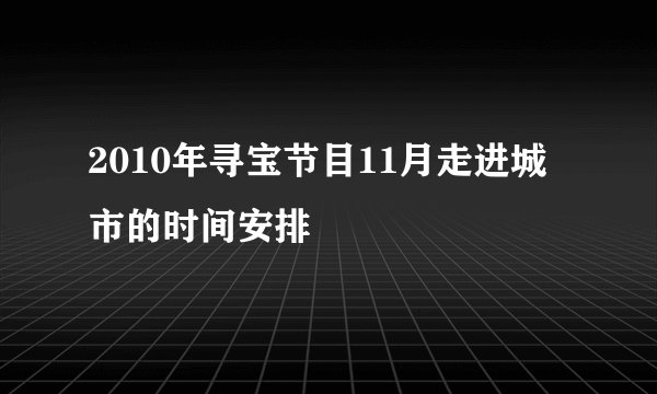 2010年寻宝节目11月走进城市的时间安排