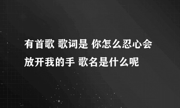 有首歌 歌词是 你怎么忍心会放开我的手 歌名是什么呢