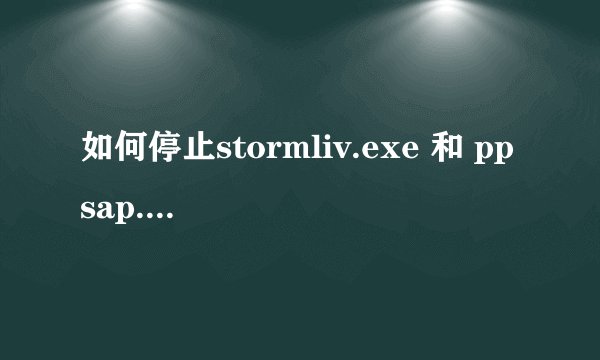 如何停止stormliv.exe 和 ppsap.exe 的进程?