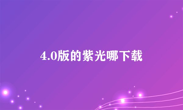 4.0版的紫光哪下载