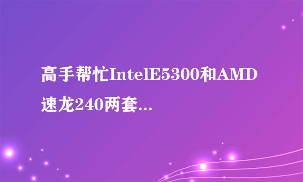 高手帮忙IntelE5300和AMD速龙240两套配置选谁不后悔？