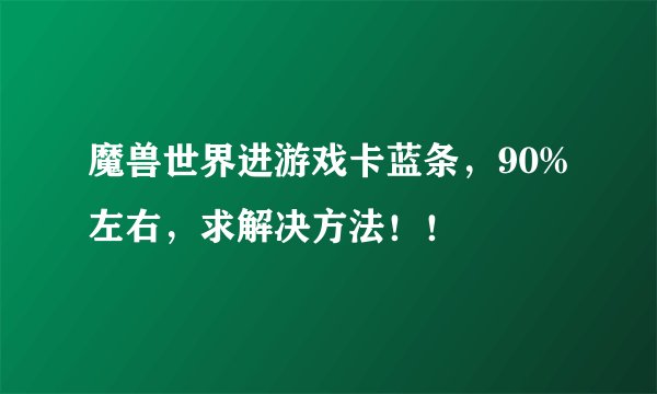 魔兽世界进游戏卡蓝条，90%左右，求解决方法！！