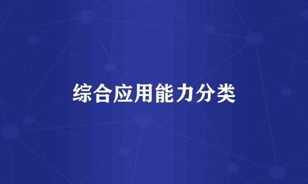 综合应用能力分类
