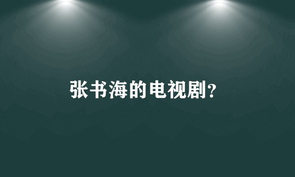 张书海的电视剧？