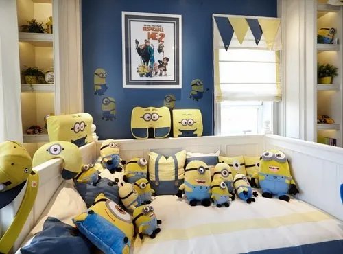 小黄人元素搭出俏皮风空间,“黄”得有意思!