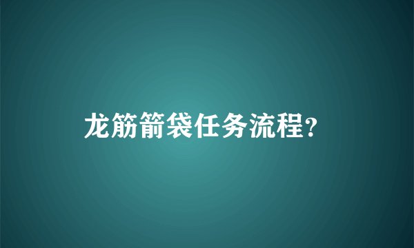 龙筋箭袋任务流程？
