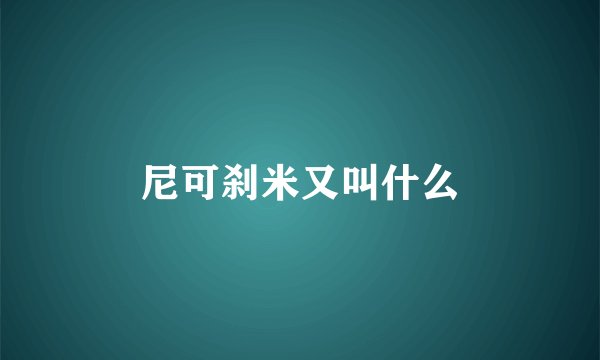 尼可刹米又叫什么