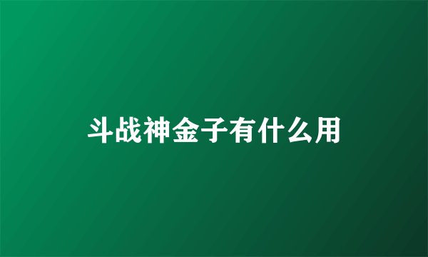 斗战神金子有什么用
