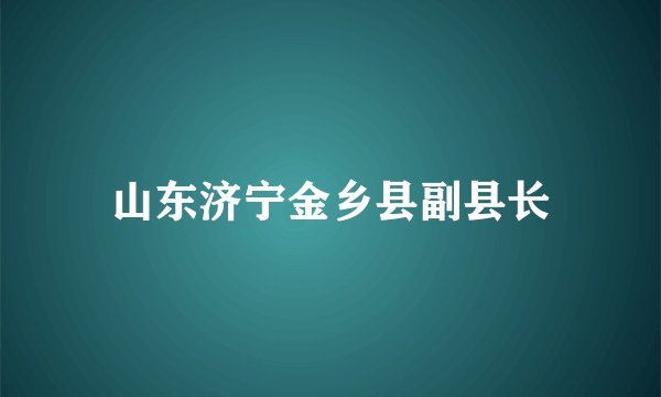 山东济宁金乡县副县长