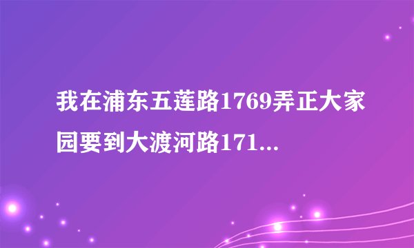 我在浦东五莲路1769弄正大家园要到大渡河路1711号、坐地铁怎么走?
