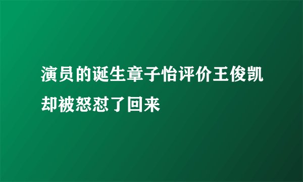 演员的诞生章子怡评价王俊凯却被怒怼了回来