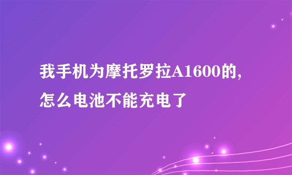 我手机为摩托罗拉A1600的,怎么电池不能充电了