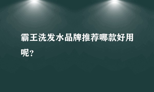 霸王洗发水品牌推荐哪款好用呢?