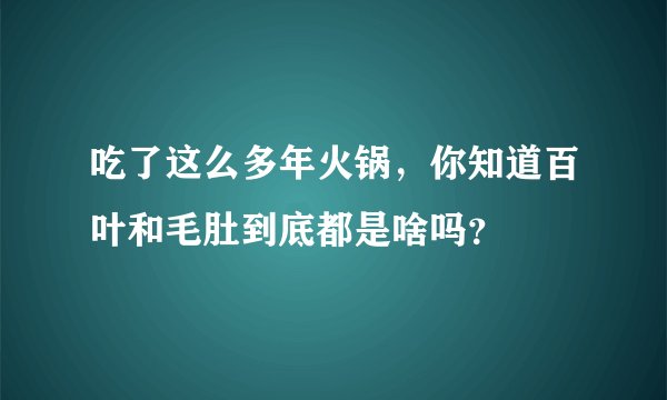 吃了这么多年火锅，你知道百叶和毛肚到底都是啥吗？