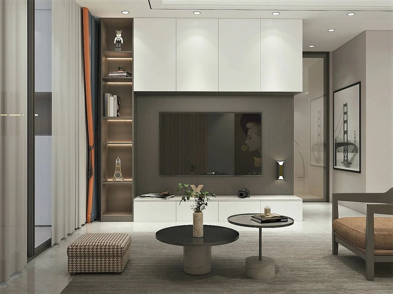 一眼看上的客厅定制电视柜