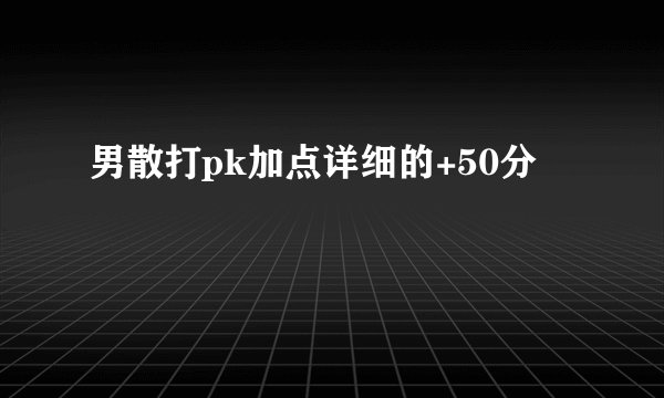 男散打pk加点详细的+50分