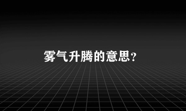 雾气升腾的意思？