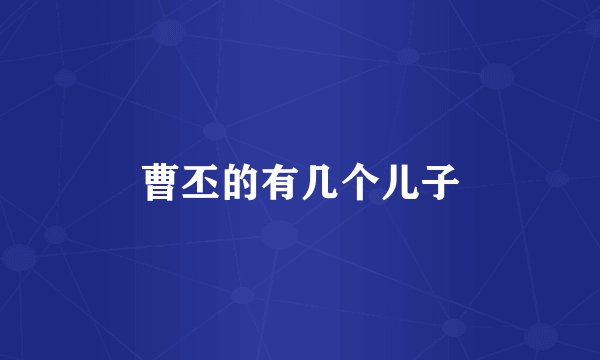 曹丕的有几个儿子